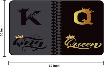 5' X 7' Queen and King Rug Black Grey Area Rugs Dining Living Room Bedroom Kitchen Office Yoga Room Washable Floor Mat Doormats Throw Rug Carpet Room Decor