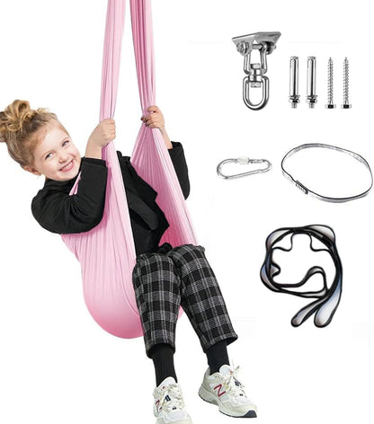 Aokitec Therapy Swing for Kids with Special Needs (Hardware Included) Snuggle Swing Cuddle Hammock Indoor Adjustable Aerial Yoga for Children with Autism, ADHD, Asperger, Sensory Integration