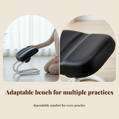 Menolana Kneeling Meditation Stool, Prayer Bench Adjustable Height, Portable Meditation Bench, for Studio Yoga Praying Prayer, Black