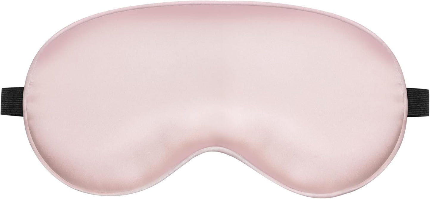 Sleep Mask, Silk Eye Mask for Sleeping with Adjustable Strap, Satin Blackout Sleeping Eye Mask for Men&Women, Comfortable Blindfold Eyeshade for Night Sleep(Black)