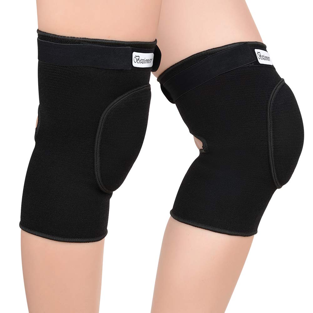 Bezioner Knee Pads Volleyball,Thick Sponge Anti-Slip,Dance Knee Pads for Women Yoga Basketball Football Youth Girls Black and Pink M
