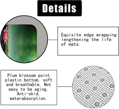 4PCS Spa Zen Shower Curtain Sets with Rugs, White Shower Curtain, Pink Floral Orchid Lotus Water Lily Stone Bamboo Water Reflection Yoga Massage Relaxing Spiritual Meditation Bathroom Decor