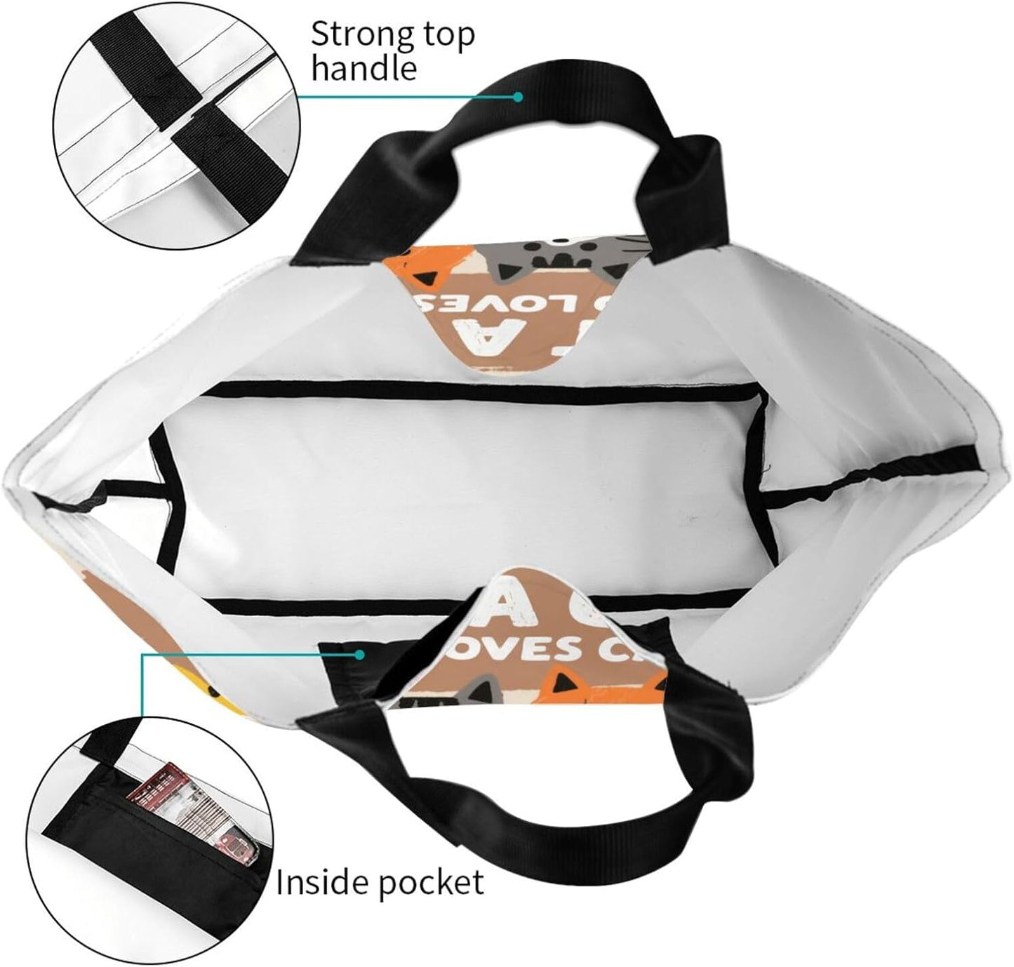 Tote Shoulder Bag Large Durable Reusable Eco-friendly Handbag Lightweight Stylish for Daily Use-19.7x15.7x5.9 Inch - Colors A