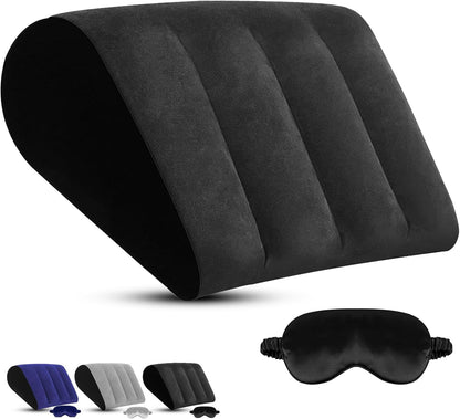 TheClover Portable Inflatable Wedge Pillow Cushion - 2 Pack Body Positioners Foldable Wedge Pillow for Sleeping,Back,Travel,Bed,Leg Elevation with Fast Inflation Deflation(Grey)