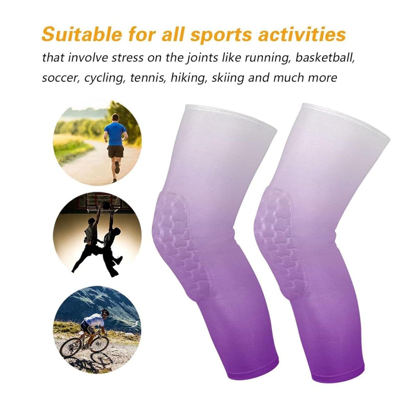 Dark Red Black Gradient Sports Knee Pads Youth Volleyball Basketball Knee Pads Long Leg Sleeves Braces Compression Wrestling Knee Pads for Boys Girls Football Dance Yoga