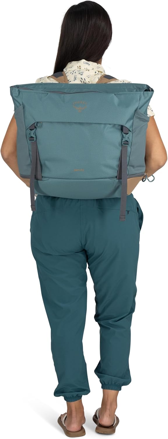 Osprey Daylite Large Tote Weekend Pack - Shoulder or Backpack Carry with Laptop Sleeve & Shoe Compartment, Torrent Blue