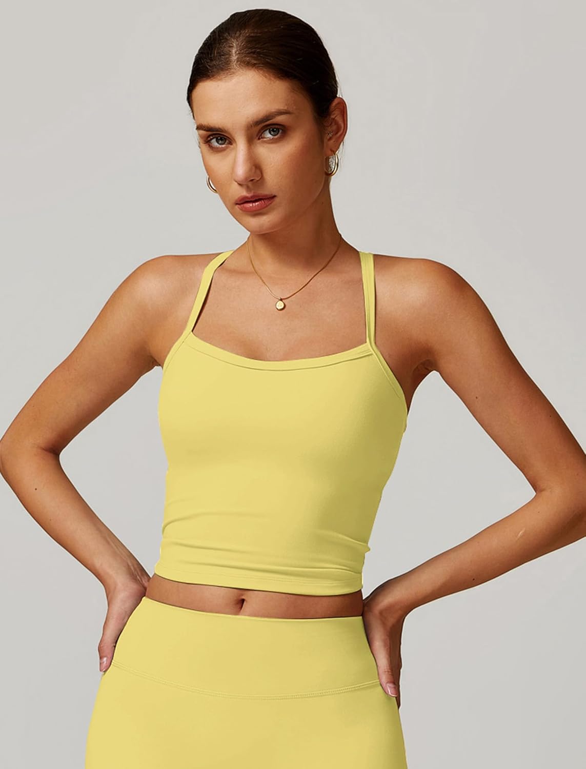 QBGJTD Womens Longline Sports Bras Cross Back Active Gym Yoga Padded Workout Crop Tank Top with Built in Bra
