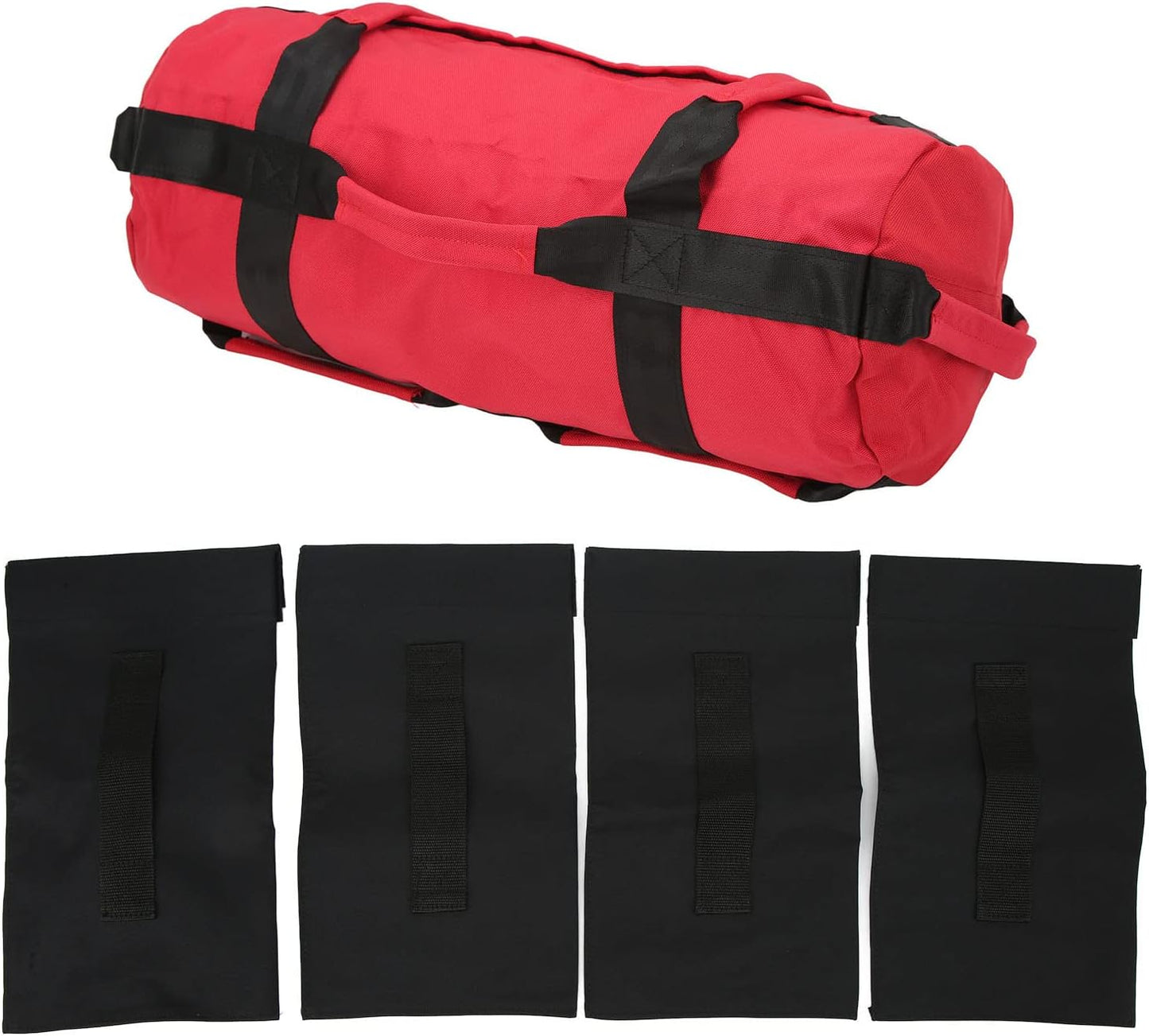Multi Purpose Oxford Fabric Workout Sandbag with 6 Handles and Filler Bags for Indoor Gym Easy Adjustment, Easy Storage