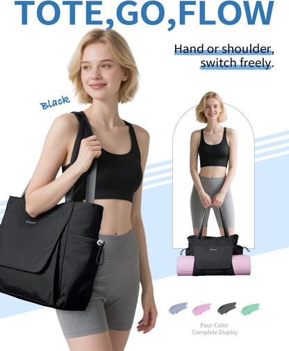 sportsnew Yoga Mat Bag Tote Yoga Gym Bags For Women Men with Waterproof Wet Pocket & Hook-and-loop, Quick Access Storage Yoga Mat Bag Carrier
