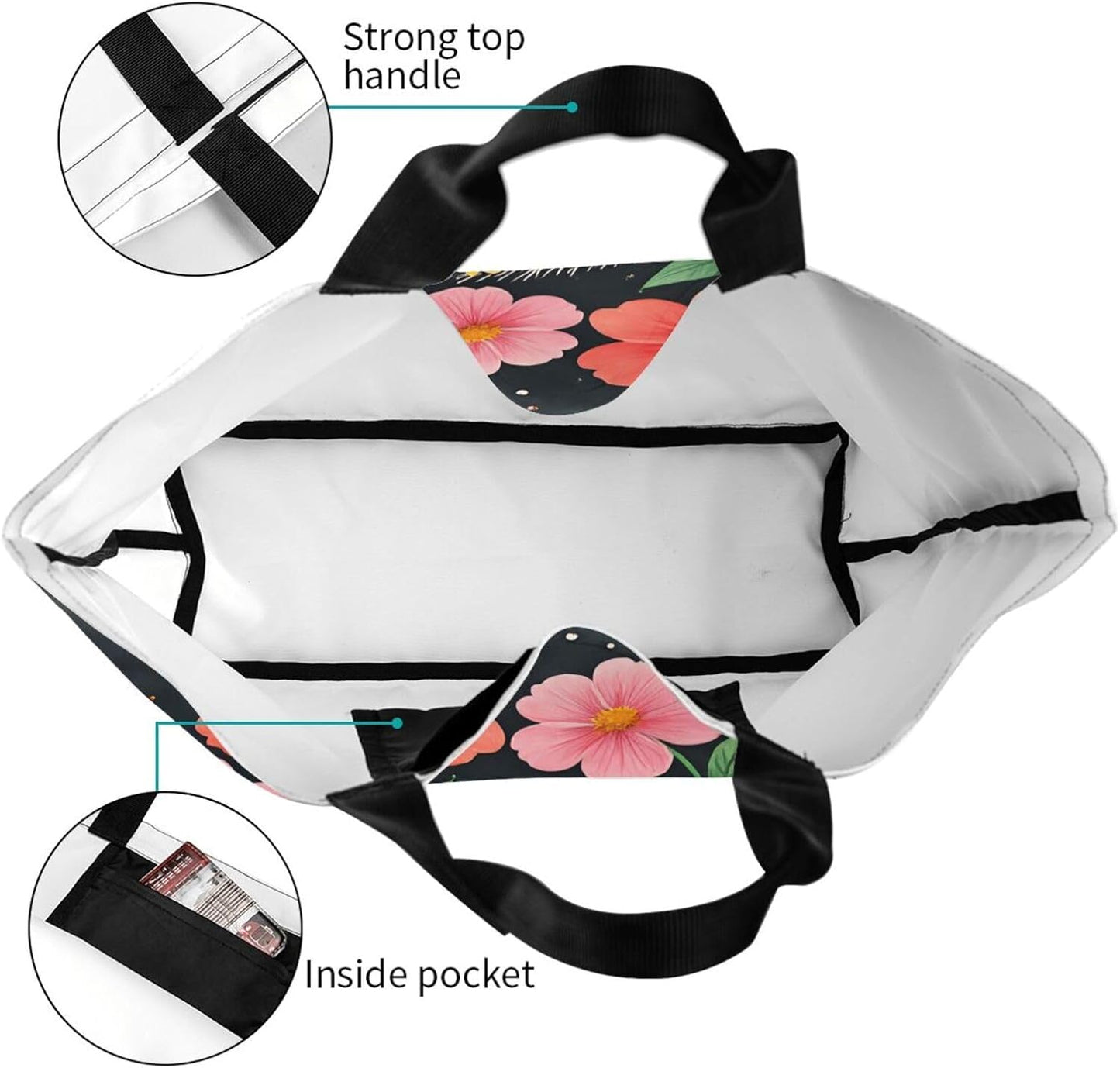 Tote Shoulder Bag Large Durable Reusable Eco-friendly Handbag Lightweight Stylish for Daily Use-19.7x15.7x5.9 Inch - Colors B