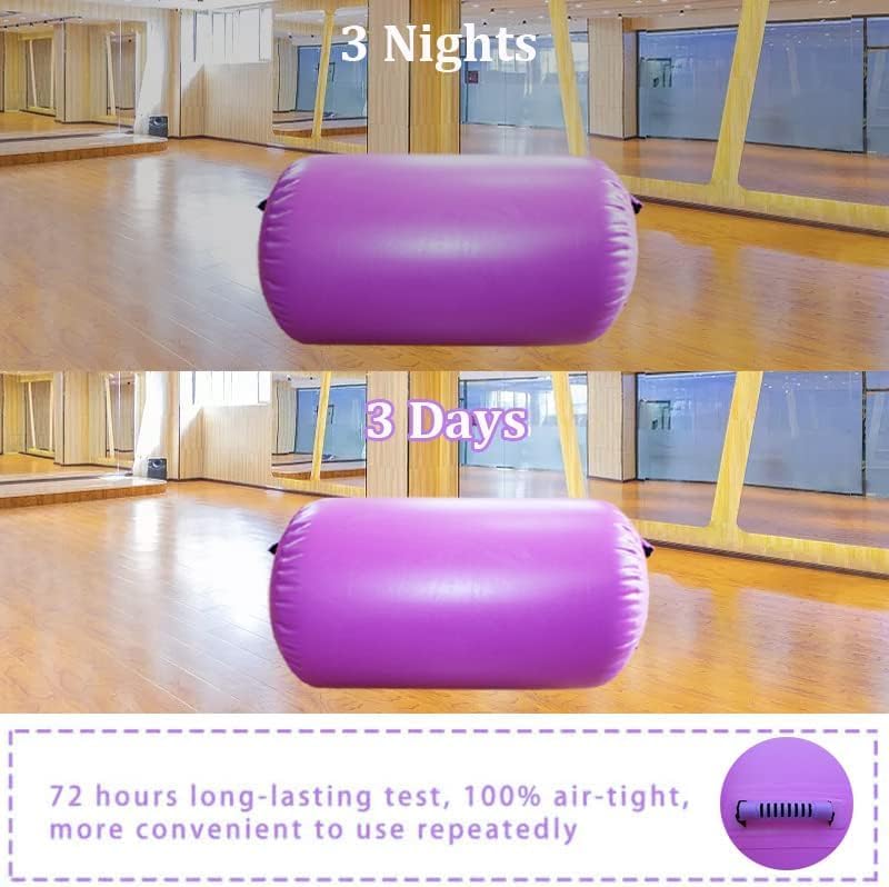 CZGBRO Gymnastics Barrel Air Roller with Pump, Inflatable Tumbling Equipment Air Mat Octagon Mat for Backhandspring Training Cheerleading Home Use