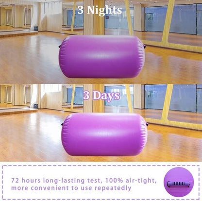CZGBRO Gymnastics Barrel Air Roller with Pump, Inflatable Tumbling Equipment Air Mat Octagon Mat for Backhandspring Training Cheerleading Home Use