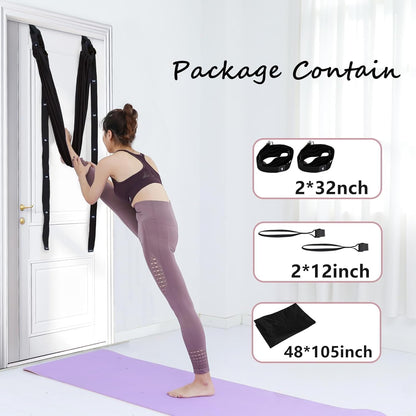Leg Stretcher Strap - Yoga Stretching Strap,Yoga Door Swing,Backbend Training Rope with Door Anchor, Flexibility Trainer Stretching Equipment Assist Stretch Strap for Fitness Gymnastics Dance Aerial Ballet (purple)