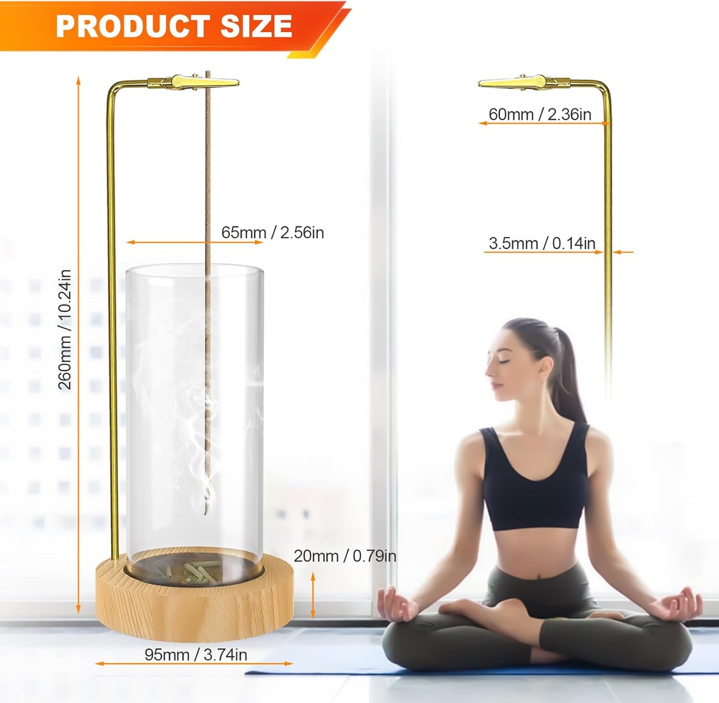 2 Pack Incense Holder, Incense Burner, Insence-Stick Holder Mess-Free Incense Burner Holder, Ideal for Meditation, Yoga, Relaxation, and Home Decor - Anti-Ash Flying