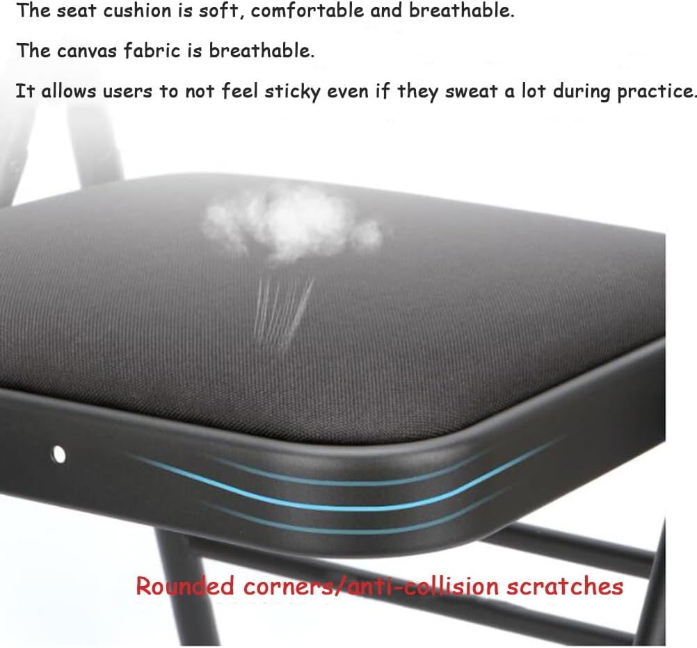 Yoga Auxiliary Chair Freestanding Inversion Chair Backless Yoga Chair Folding Balance Training Yoga Stool for Yoga Studios Offices Conference Rooms