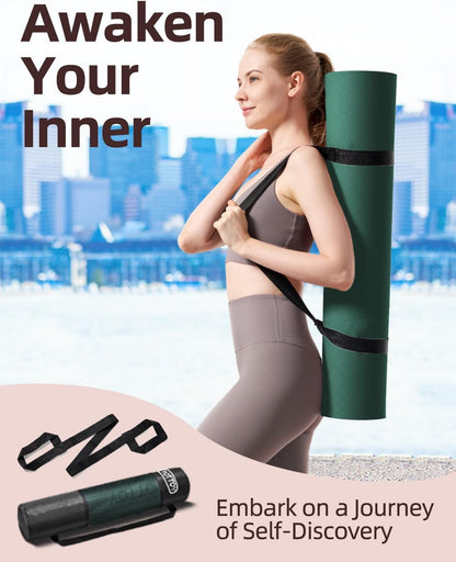 YOTTOY Yoga Mat, 72"x 32"x1/3" Extra Wide Non-Slip Exercise Fitness Yoga Mats,Eco-Friendly TPE Exercise Mats for Women Men Home Workout with Strap Bag