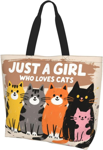 Tote Shoulder Bag Large Durable Reusable Eco-friendly Handbag Lightweight Stylish for Daily Use-19.7x15.7x5.9 Inch - Colors A