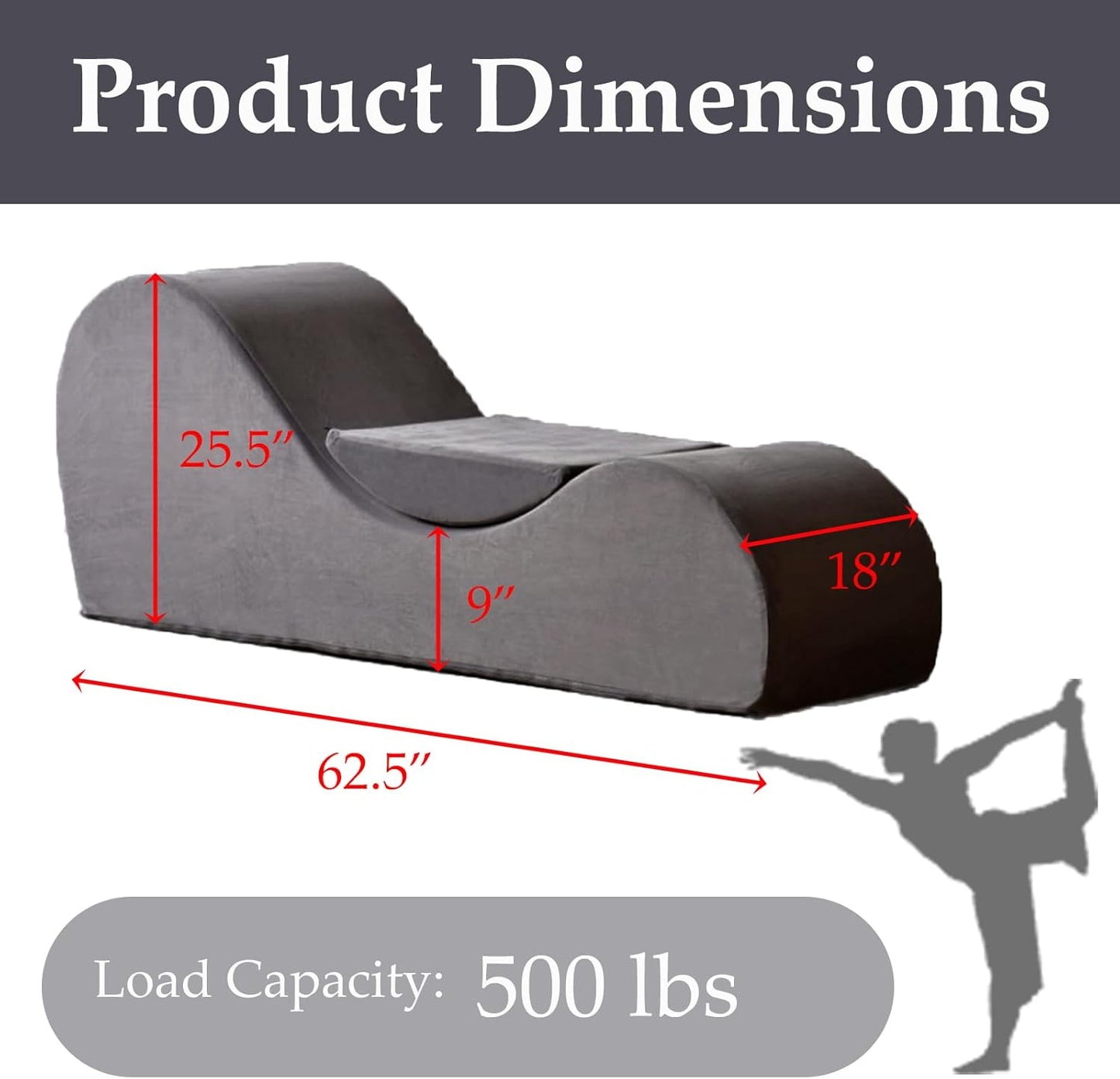 Yoga Chair, Yoga Chaise Lounge Chair Indoor, Yoga Chairs for Adults Exercise, Stretching, Relaxation, Ergonomic Design, Tantra Chair for Bedroom Living Room