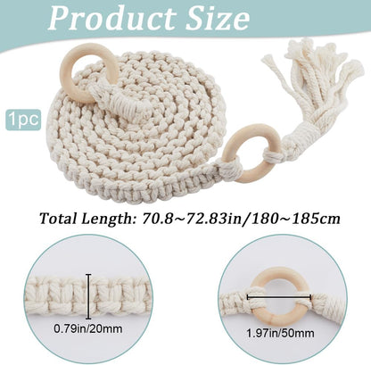 GORGECRAFT Macrame Yoga Mat Carrying Strap Yoga Mat Sling Carrier Blanched Almond Adjustable Travel Tassel Crossbody Braided Cotton Yoga Carry Straps Sling for Yoga Sport Carrying Outdoor