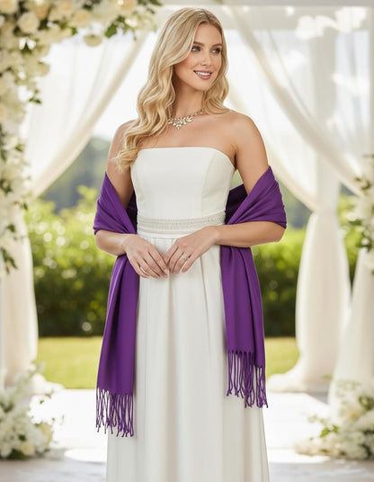 Women's Scarf Pashmina Shawls and Wraps for Evening Dress Wedding Bridal Bridesmaid Winter Warm Long Large Scarves - Colors B