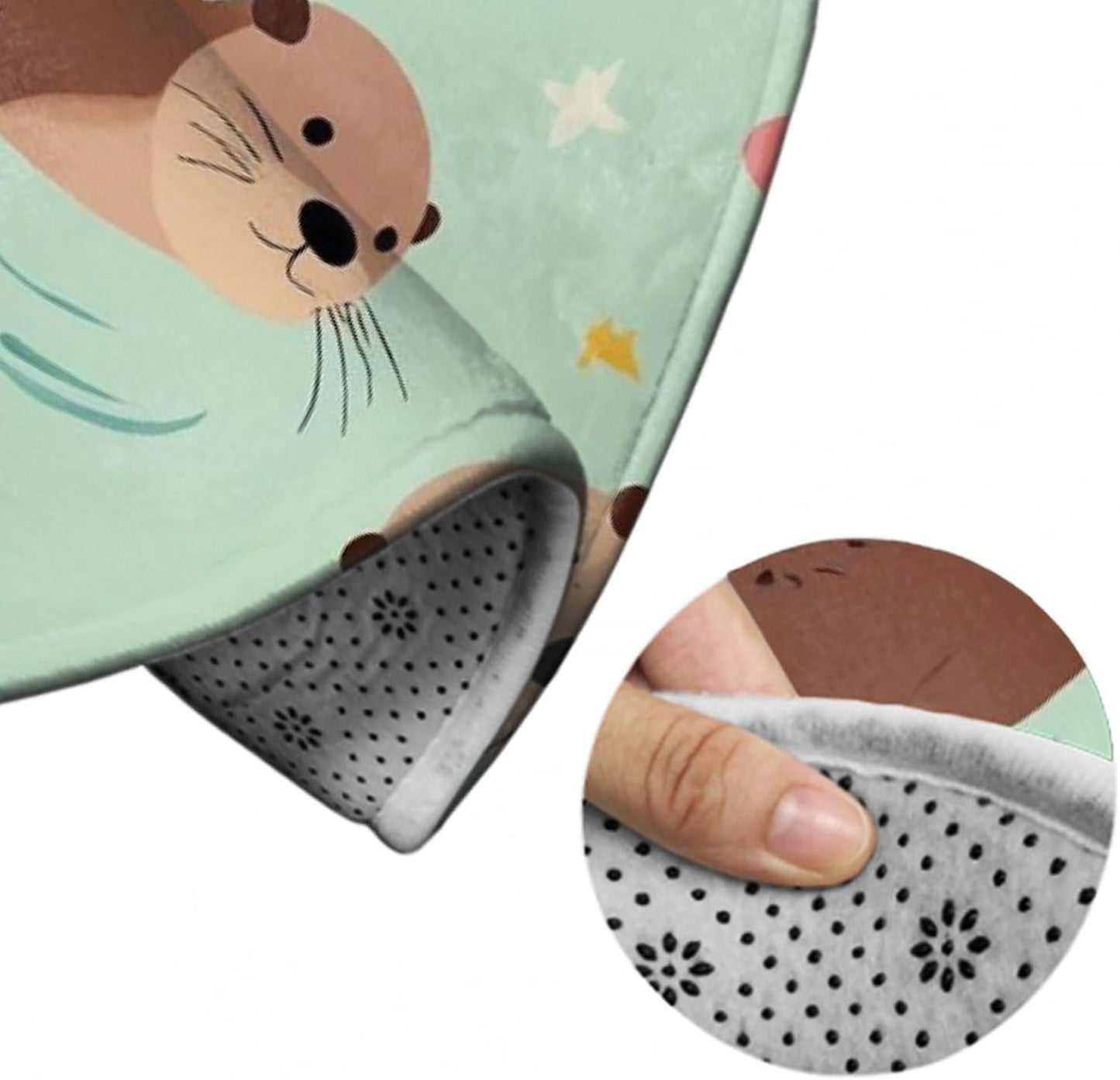 Soft Round Yoga Carpet, Office Chair Decor Round Mat for Carpet and Hardwood Floors Purple Butterfly