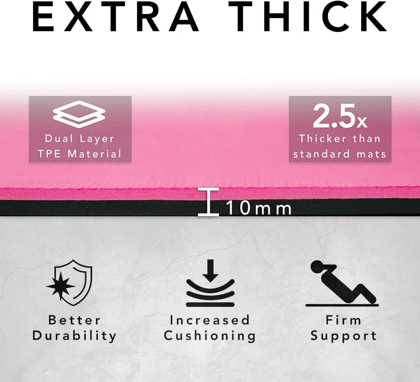 Large Exercise Mat – Extra Thick 10mm Workout Mat (72"x32") – Non-Slip TPE Yoga Mat for Women & Men – Pilates, HIIT, Fitness & Home Gym Mat – Includes Free Carry Bag