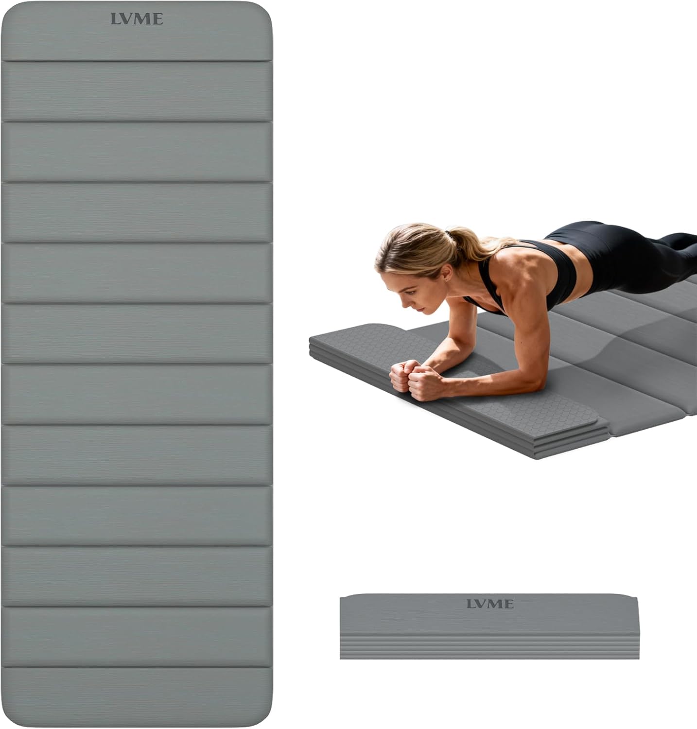 Extra Thick Foldable Yoga Mat,76" x 26" (10mm), SGS Certified TPE, Non-Slip & No Smell, 12-Fold Design for Ultra Portability And Easy Storage | for Yoga, Gym, Pilates, and Home Workouts
