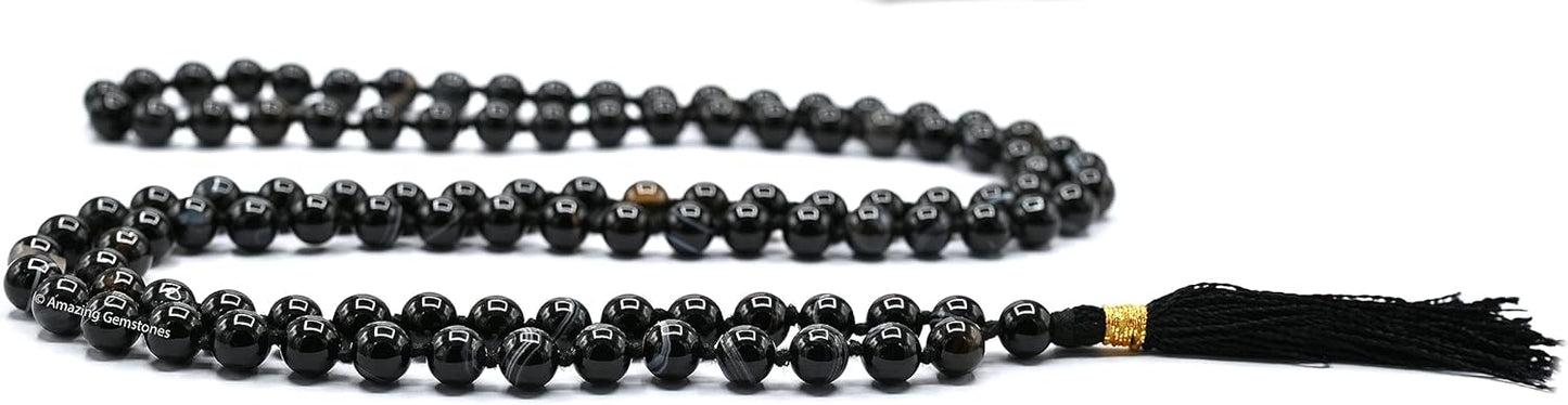 Amazing Gemstone 108 Beads Handmade Mala (Knotted, Rudraksha) - Colors B