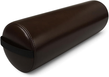TOA Round Massage Bolster Pillow 24 x 6 Inch – Full Cylinder Support Cushion with PU Leather Cover & Carry Handle – for Massage Table, Yoga, Physical Therapy & Spa Use