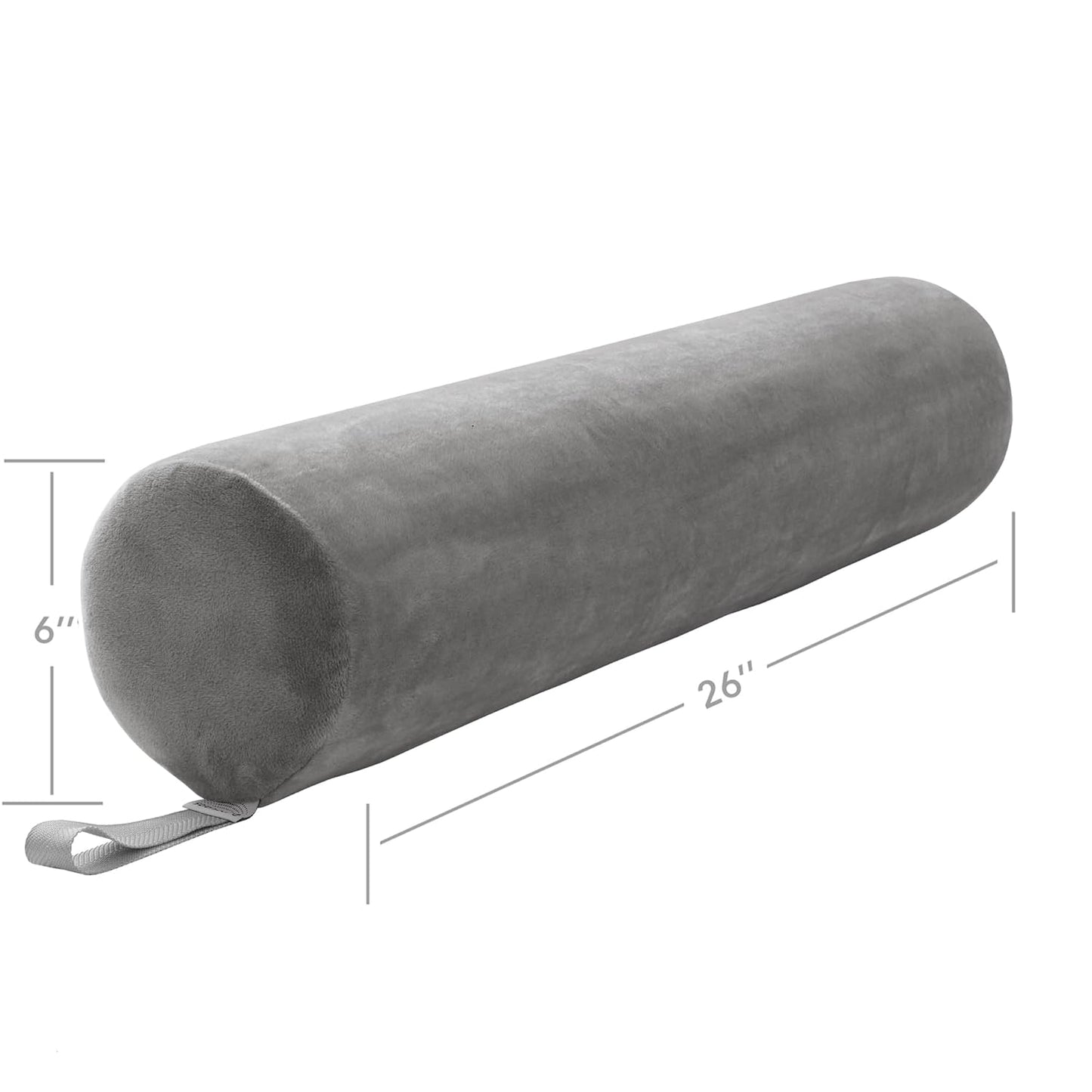 Saloniture Full Round Massage Table Bolster Pillow Pad - 26 x 6 Inch - Black