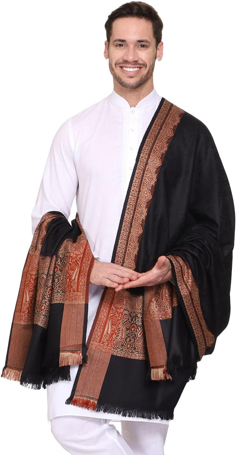 Weavers Villa Men's Woven Acro Wool Gents Shawls, Muffler, Stoles for Men