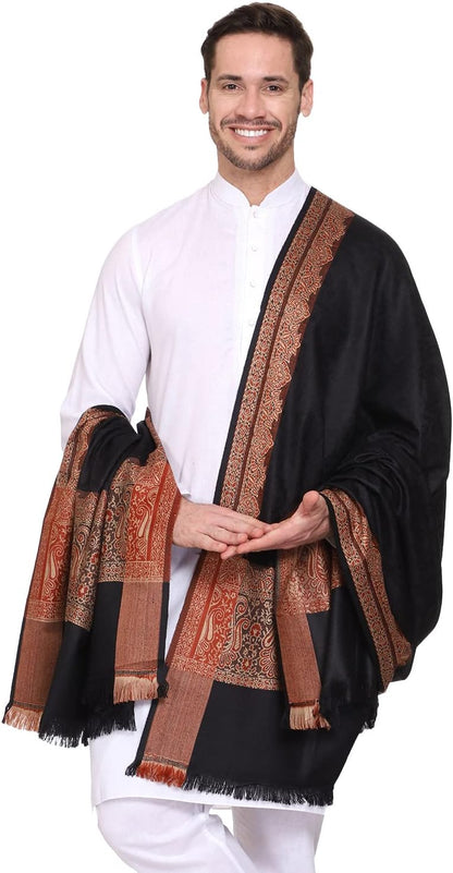 Weavers Villa Men's Woven Acro Wool Gents Shawls, Muffler, Stoles for Men