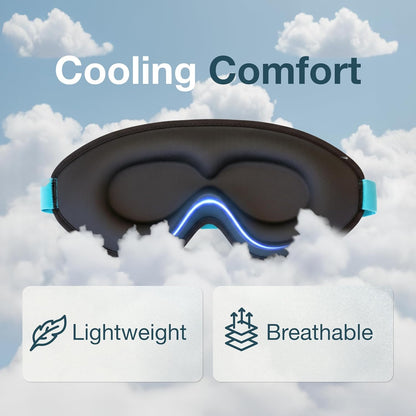 MyHalos® Sleep Mask – 3D Blackout Eye Mask for Women & Men, Side Sleepers, Zero Pressure Memory Foam Eyelash Friendly, Breathable,Award-Winning Sleep Aid for Travel (Black, 1 Count (Pack of 1)