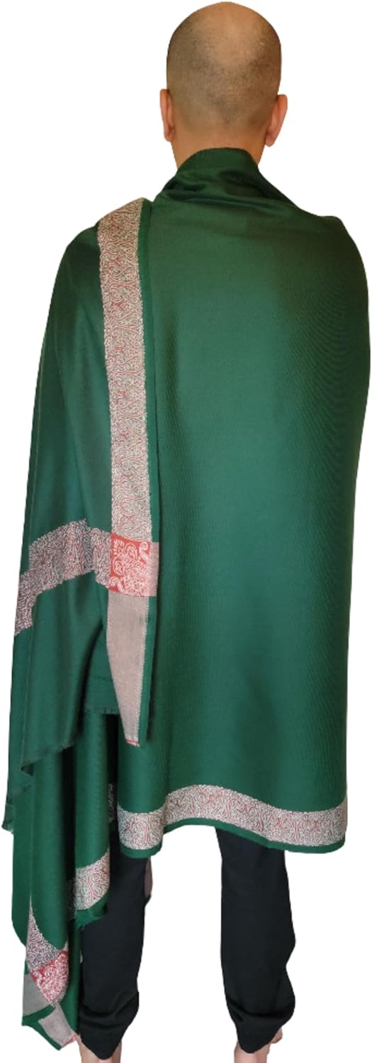 Soft Premium Wool Blend Meditation Shawl - Large Unisex Prayer Wrap, Oversize Scarf & Versatile Blanket