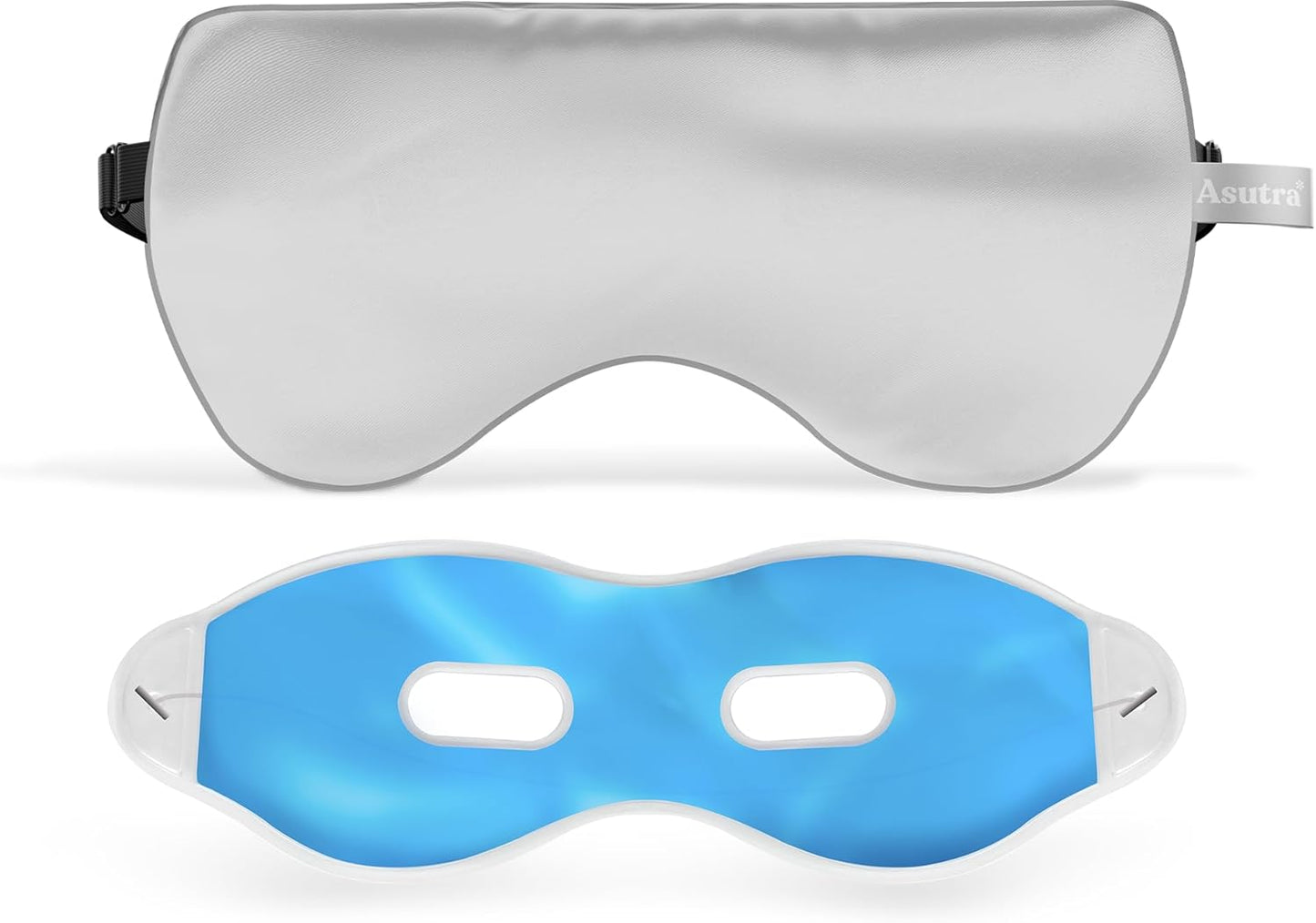 ASUTRA Silk Eye Pillow for Sleep, Purple - Filled w/Lavender Buds & Flax Seeds, Weighted Eye Mask, Meditation & Light Blocking Blindfold, Cooling Gel Mask Included
