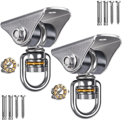 BeneLabel Swing Hanger with Bearing Swivel 800LB Capacity Stainless Steel Ceiling Mount Bracket Hanging Kit for Aerial Silks, Swings, Hammocks, Hanging Chair, Aerial Hoop, Heavy Bag, Yoga Swing