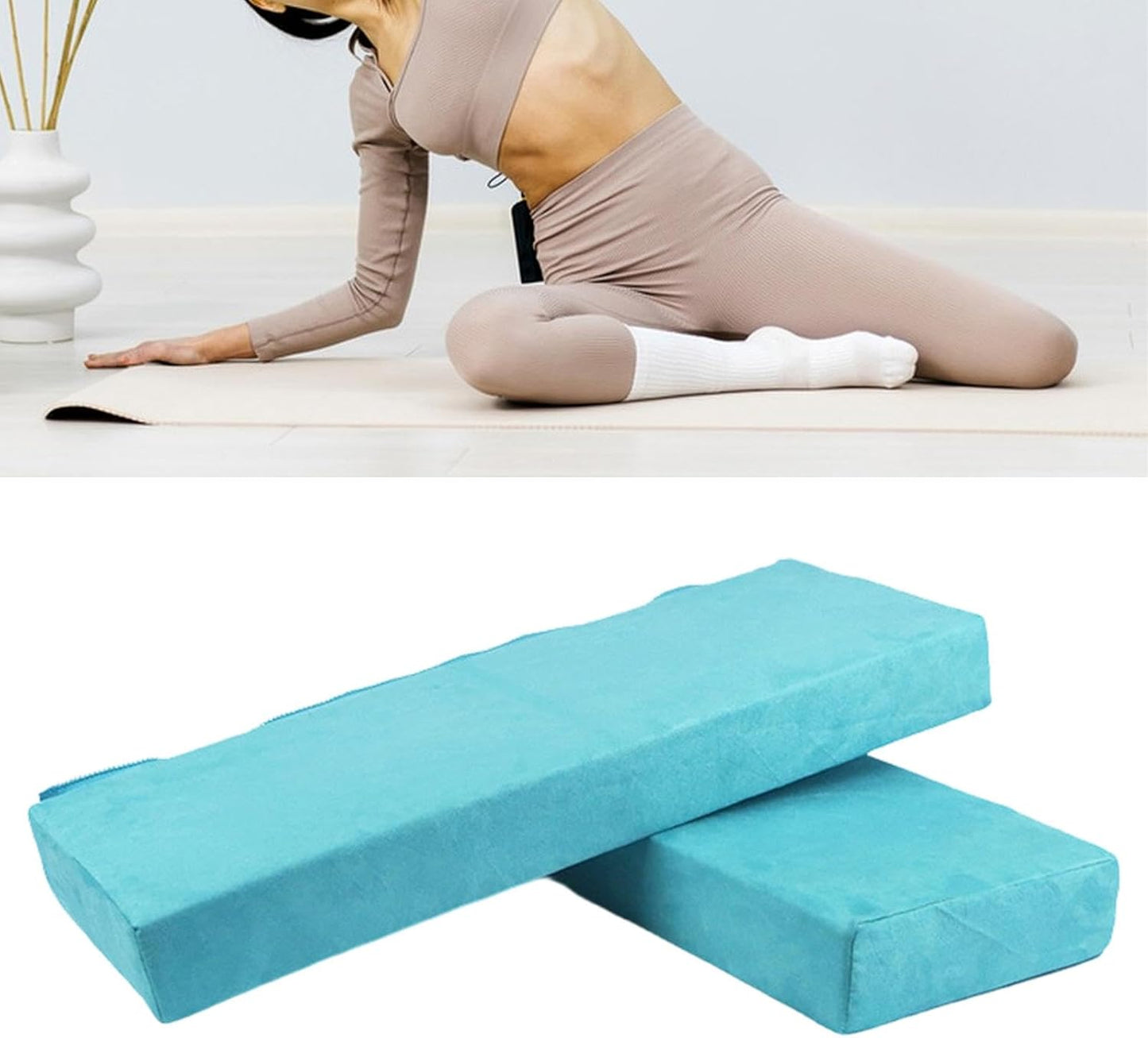 Yoga Bolster Yoga Shoulder Stand Pad for Poses Ergonomic Multipurpose Lightweight Cushion Rectangular Pillow, Blue
