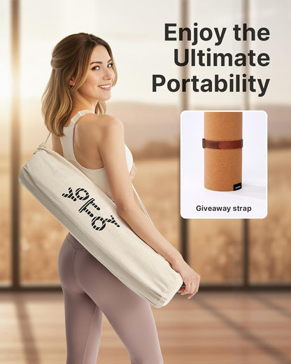 YOTTOY Yoga Mat,Non-Slip Hot Yoga Mat with Anti-Tear Design and Friendly Natural Rubber Mat with Strap and Bag