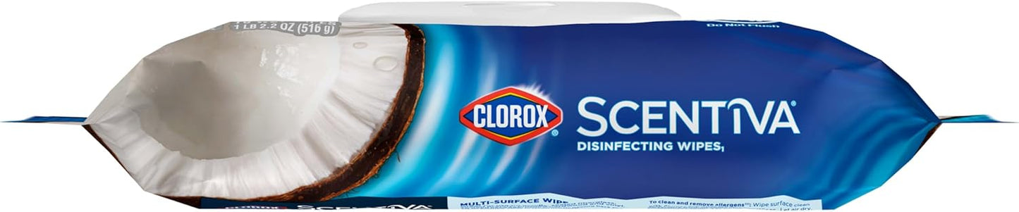 Clorox Scentiva Disinfecting Wipes, Grapefruit and Orange Blossom, 75 Ct., Pack of 3 (Pack May vary)