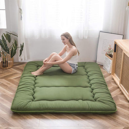 MAXYOYO Bohemian Retro Mattress Boho Floral Japanese Futon Mattress Tatami Floor Mat Foldable Portable Camping, Sleeping Pad, Lounger Couch Bed Full Size