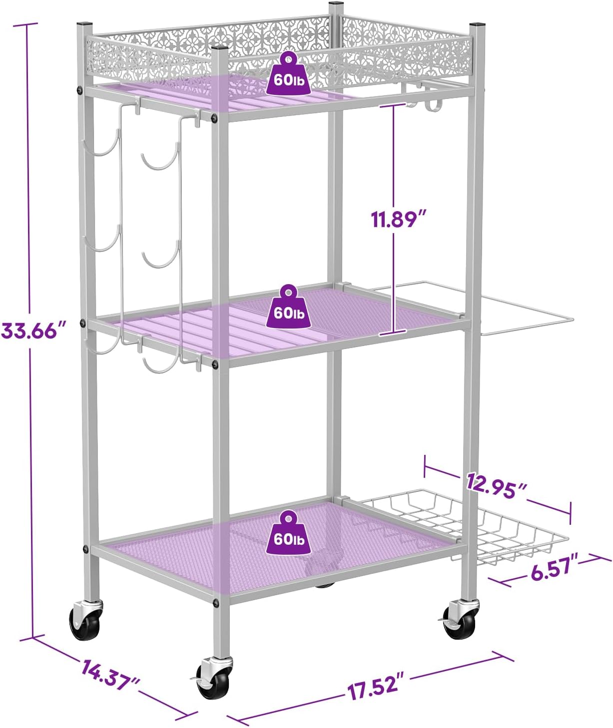 Yoga Mat Storage Rack, Home Gym Storage Rack, VOPEAK Workout Storage for Yoga Mat, Foam Roller, Gym Organizer Gym Equipment Storage for Home Exercise and Fitness Gear