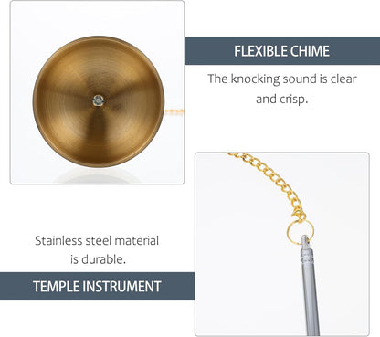 VOSAREA Tingsha Bell Buddhist Chime Meditation Chime Bells Buddhist Lucky Symbols Tingsha Cymbals Temple Dharma Ritual Utensil