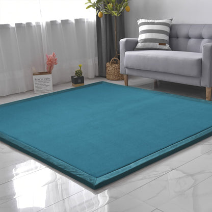 Loartee Coral Velvet Crawling Rugs & Play Mat (6'7"x9'2", Light Green) for Toddler Children & Yoga Exercise