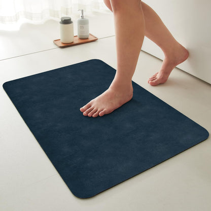 TYUU Bath Mat, Bathroom Rugs Non Slip Washable Thin Absorbent Quick Dry Bath Mat Fits Under Door Bathroom Floor Mat Perfect for Bath, Shower, or Sink 24"x36" Dark Grey