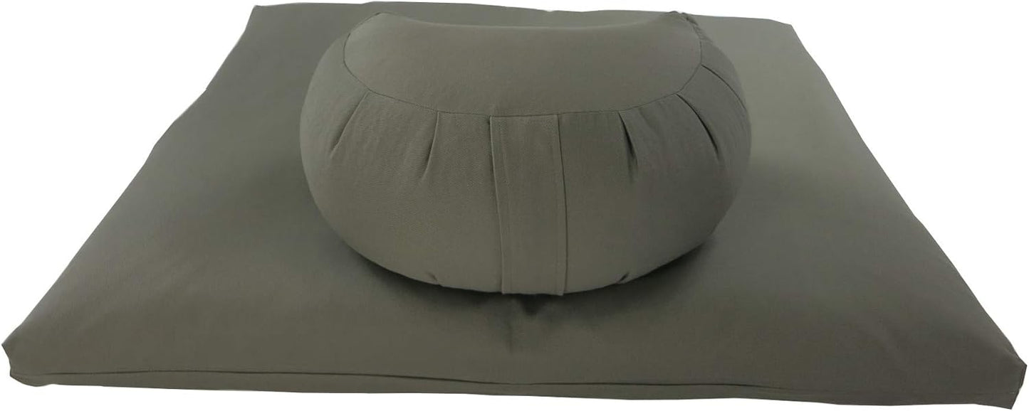 Buckwheat Crescent Zafu and Zabuton Meditation Cushion Set (2pc)