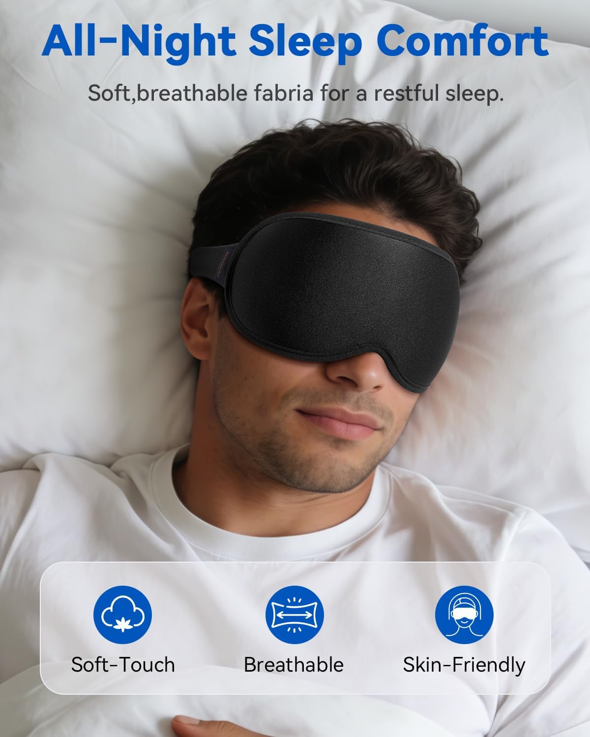 Weighted Eye Mask for Sleeping - 3D Blackout Sleep Mask for Women Men, Zero Eye Pressure, Lash-Friendly, Adjustable Strap, Airplane Travel Essentials for Long Flight & Road Trip, Meditation Mask(Gray)
