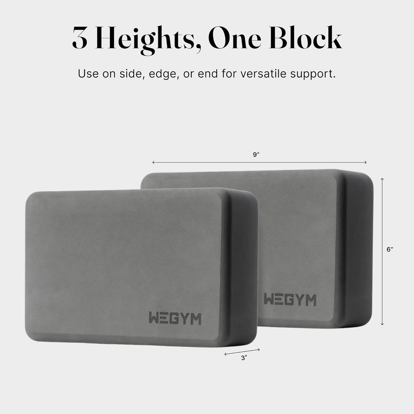 WeGym Yoga blocks with Anti-Slip, Comfortable Grip, Sturdy Sides for Secure Workouts at Home, for Yoga, and Pilate Training