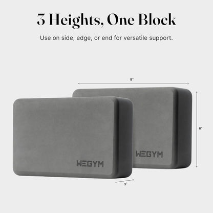 WeGym Yoga blocks with Anti-Slip, Comfortable Grip, Sturdy Sides for Secure Workouts at Home, for Yoga, and Pilate Training