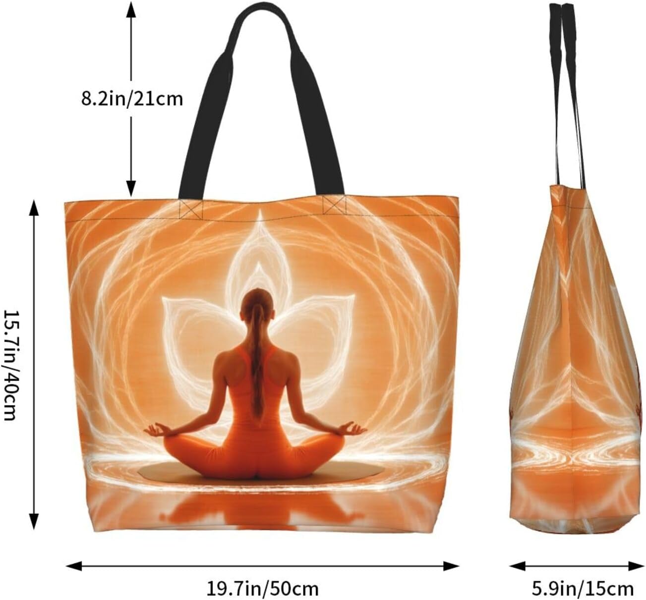 Tote Shoulder Bag Large Durable Reusable Eco-friendly Handbag Lightweight Stylish for Daily Use-19.7x15.7x5.9 Inch - Colors B