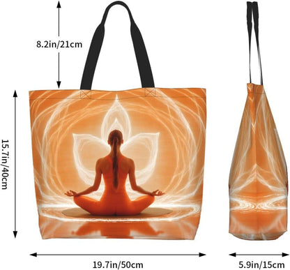 Tote Shoulder Bag Large Durable Reusable Eco-friendly Handbag Lightweight Stylish for Daily Use-19.7x15.7x5.9 Inch - Colors B